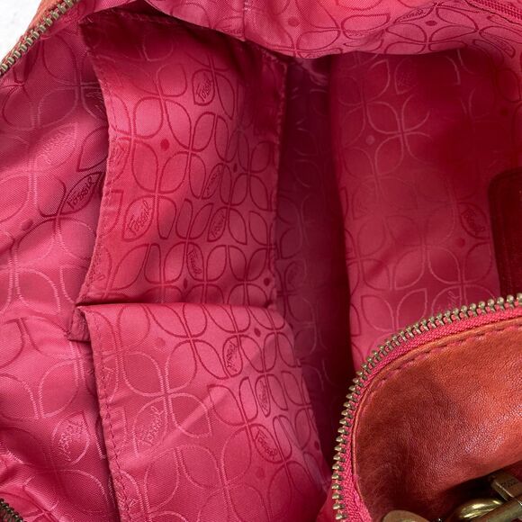 Lovely FOSSIL Long live Vintage Shoulder Bag Handbag,Red Leather - Picture 14 of 16